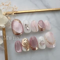 オーダーメイド/匿名配送可能/全サイズ入り/結婚式/成人式/成人式ネイル/ネイルチップ/ニュアンスネイル/24枚
