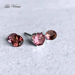 ✴︎つけっぱなしOK✴︎ 天然 ピンクトルマリン 宝石質 AAA 一粒 ピアス 4mm 316 サージカルステンレス 片耳用 金属アレルギー対策 スタッド 10月誕生石