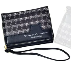 [penogo] にゃふにゃウォレット 財布 女の子 中学生 プレゼント 専用箱付き レディース 三つ折 子供 キッズ カードケース PU (ブラック) [ブラック]