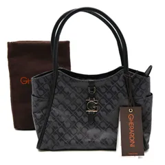 GHERARDINI　ゲラルディーニ　ビニール　ハンドバッグ　ブラックグレー（17449）