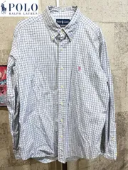 美品 正規 ポロラルフローレン タッターソールチェック ボタンダウンシャツ LL 17 1/2 POLO RALPH LAUREN