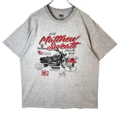 ギルダンGildan半袖TシャツバイクTシャツmotorcycleモーターサイクルBIKE両面プリント杢グレー灰色vintageヴィンテージ41207