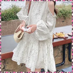 送料無料 オフショルダー ティアードミニワンピース レディース 花柄 フリルワンピース フェミニン ゆったり チュニックワンピース きれいめ 可愛い夏服 フレアワンピデート リゾートワンピース ショートワンピース 着やせ 長袖ワンピ