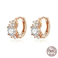 【高品質】リング ダイヤ ピンクゴールド フープピアス シルバー９２５