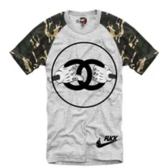 イーワンシンジケート E1SYNDICATE Tシャツ S MICK HANDS カモフラ　グレー