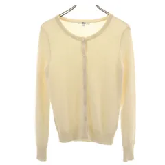 ユニクロ カシミヤ100％ 長袖 ニット カーディガン M ホワイト系 UNIQLO レディース