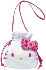 【中古】バッグ ハローキティ(ヒョウ柄シリーズ) 巾着ショルダー ピンク 「サンリオキャラクターズ」