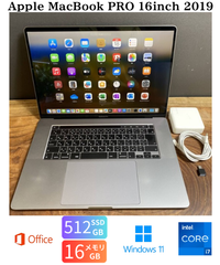お買い得！美品］Apple MacBook Pro 16inch 2019/Core i7 2.6GHz/メモリ16GB/SSD512GB/Windows11/Office 2024/485