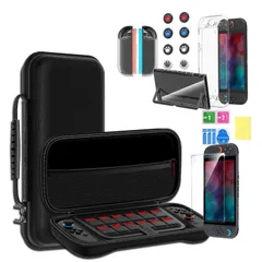 耐衝撃 収納バッグ 防塵 大容量 12ゲームカードスロット 全面保護 TPUグリップカバー PCカバー+ 防水 収納ケース＋ガラス保護フィルム＋スティックキャップ8枚＋分体式設計 for Sungale ケース -SWITCH 専用 2 2 Switch