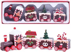 【人気商品】サンタクロース 置物 贈り物 プレゼント 装飾品 オーナメント ギフト パーティー 木製のおもちゃ クリスマスの装飾 列車 ミニチュアアクセサリー 木製列車 デコレーション クリスマス列車 飾り 木製のミニ列車 子供のおもちゃ 飾りもの列車 アクセ