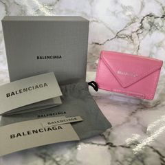 BALENCIAGAバレンシアガ ミニ財布 ペーパー ミニ 三つ折り財布 ピンク