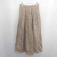 ◇ Θ KINU 無地 ロング丈 フレア スカート サイズ表記なし ブラウン系 レディース E  【1507030003401】