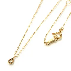美品 agete アガット ネックレス K10YG シンプルライン ダイヤモンド 0.07ct イエローゴールド レディース 40cm  28011054