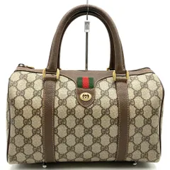 GUCCI オールドグッチ  40 02 006 ハンドバッグ ミニボストンバッグ シェリーライン GGスプリームキャンバス レザー ブラウン ベージュ 茶 レディース