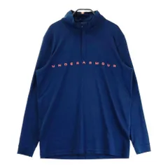 サイズ：LG UNDER ARMOUR アンダーアーマー 2022年モデル ハーフジップ 長袖Tシャツ  ネイビー系 [240101346319]# ゴルフウェア メンズ ストスト