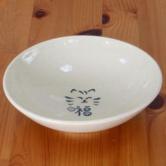福猫さんの皿　手作り陶器