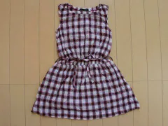 ベベ bebe アウトレット 子供服 女の子 110cm ワンピース チェック グレー 赤 ノースリーブ 春 夏 ★3 ガールズ 女児 キッズ 【中古】 ユーズド リサイクル 古着