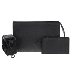 【中古】 LOUIS VUITTON （ルイヴィトン） ｶﾞｽﾄﾝ･ｳｴｱﾗﾌﾞﾙ ｳｫﾚｯﾄ バッグ ショルダー/メッセンジャーバッグ ポシェット･ヴォワヤージュ Black M81115 used:AB