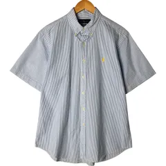 古着 ラルフローレン Ralph Lauren CLASSIC FIT 半袖 ボタンダウン ストライプシャツ メンズL相当/eaa553905