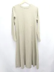 ◇ ⊇ w closet ダブルクローゼット 起毛　シンプル 長袖 ロング丈 ワンピース サイズF ベージュ系 レディース E  【1411070010285】