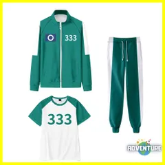 イカゲーム ジャージ 緑グリーン ギフン 子供コスプレ 3点セット キッズ100 110 120 130 140 150 160着ぐるみ ゲーム 映画  ハロウィン仮装 コスチューム衣装 韓国 男の子31