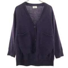 LANVIN ランバン イタリア製 ウールブレンド 長袖 ニットカーディガン S パープル レディース 古着のサムネイル