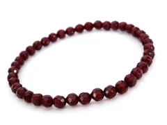 64面カット ガーネット ブレスレット 4mm パワーストーン ブレスレット レディース 天然石 数珠 アクセサリー