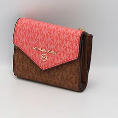 美品 マイケルコース ピンク×ブラウンカラー 折財布 メンズ/レディース KRK 2000000 NSK