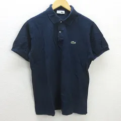 G■ラコステ/LACOSTE  CHEMISE 半袖ポロシャツ/鹿の子【4】紺/men's/150【中古】■