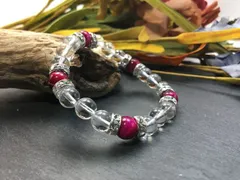 パワーストーン ブレスレット ピンクタイガーアイ&水晶 (シルバー) 8mm レディース  ●