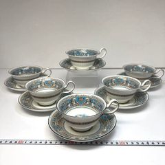 逸品】清水美山 造 (九谷美山) 九谷焼 青粒金彩 カップ＆ソーサー 5客 