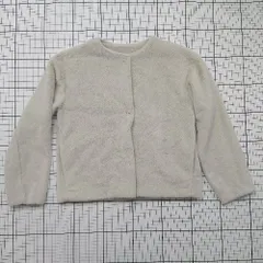 ◇ ⊇ UNIQLO ユニクロ 防寒性良好 長袖 スムースヤーンフリースノーカラージャケット サイズM ベージュ系 レディース E  【1508200021966】