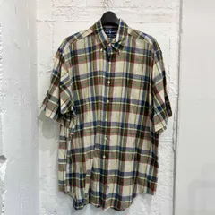 90s Ralph Lauren ラルフローレン マドラスチェック BD ボタンダウン 半袖シャツ L/マルチ系 メンズ ビンテージ