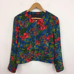 ZARA ザラ ノーカラー フラワージャケット 花柄 Mレディース　★ ◆■