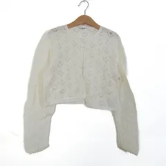 ファミリア カーディガン トップス 長袖 透かし編みニット キッズ 女の子用 130サイズ ホワイト Familiar 【中古】
