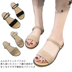 フラットサンダル 夏 サンダル ぺたんこ ストラップ サンダル 2WAY レディース 歩きやすい ローヒール 春 夏 サンダル スウェード シンプル 大人 可愛い おしゃれ#wxn00578