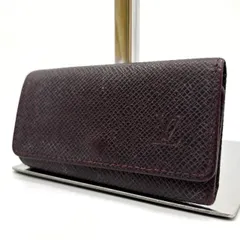 ✨格安✨ LOUISVUITTON ルイヴィトン 4連 キーケース ミュルティクレ 4 タイガ ロゴ型押し ゴールド金具 カードケース レザー ユニセックス レディース メンズ ボルドー 濃赤色