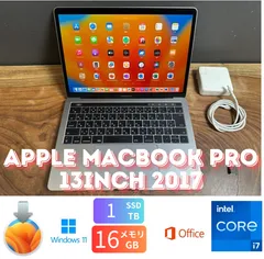 「最上位極美品」Apple MacBook PRO Retina 13inch 2017/CPUi7 3.5GHZ/16GB/SSD1TB/Windows11/office2024/CJ274