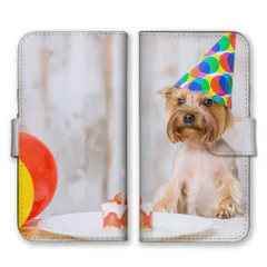 iPhone14ProMax ケース 手帳型 アイフォン14 プロマックス スマホケース 携帯ケース 犬 パーティ 誕生日 お祝い スマイル レトリバー ヨークシャーテリア コーギー 可愛い かわいい カラー02