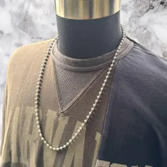 【直径5mm】ステンレス製 ボールチェーン ロングネックレス 70cm 錆びない