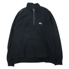 STUSSY ステューシー 20AW 118365 Stock Logo Mock Neck ストック ロゴ モックネック ハーフジップ スウェット トレーナー ブラック系 L【中古】のサムネイル