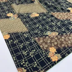 裄66 縮緬 小紋 正絹 素敵なデザイン MK-137