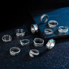 リング１２点セット男女兼用メンズレディースパンクロックヴィンテージかっこいい指輪