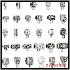 カン付き メタルビーズ チベット風 ペンダント スペーサービーズ 銀古美 チャーム 合金 接続金具 アクセサリーキット 基礎パーツ PandaHall] ジュェリー製作 手芸用品 [PH 手作り素材 材料