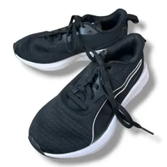 PUMA FLYER LITE MU JR プーマ フライヤーライトMUジュニア  310341-01 黒・白 ブラック・ホワイト black・white 22cm レディース スニーカー 靴 シューズ プラスエスW-No.397