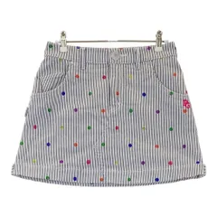 サイズ：0 PEARLY GATES パーリーゲイツ  ストレッチスカート ニコちゃん ストライプ柄 ネイビー系 [240101481190] ゴルフウェア レディース ストスト