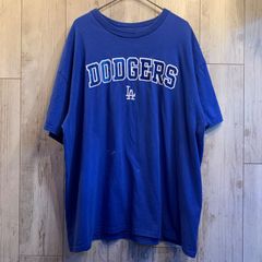 MLB DODGERS メジャーリーグベースボール ドジャース 公式 半袖Tシャツ フロッキープリント ブルー ビッグサイズ【メンズ2XL】