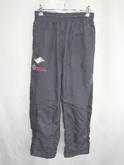 ◇ Θ ASICS アシックス ロゴプリント ロゴ刺<!-利用不可文字-!> キッズ ナイロンパンツ サイズL ダークグレー マルチカラー 男の子 E  【1409240067245】