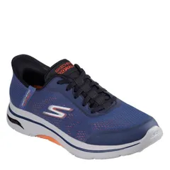 【送料無料】 スケッチャーズ メンズ スニーカー シューズ Go Walk Arch Fit 2.0 - Simpli Slip On Runners Mens Navy/Orange