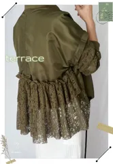 11.新品タグ付き♡人気完売商品！terrace テラス 2WAYレースドッキングフライトジャケット♡カーキ フライトジャケット ジャンパー ベスト レース切り替え 2wayスリーブブルゾン